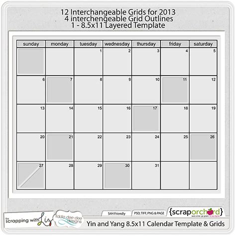 6 Best Images Of Printable Blank 8 X 11 Calendar Grid Blank Calendar