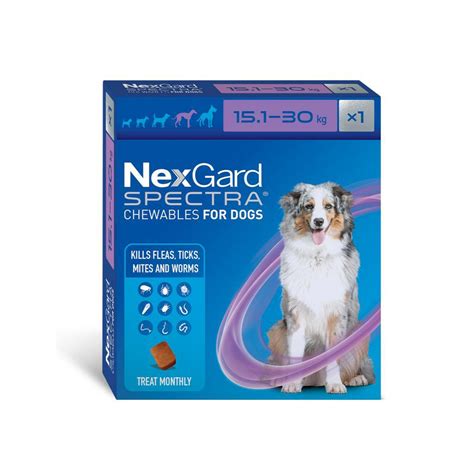 Nexgard Spectra Flea Tick And Worm Chewable Treatment Dogs 15 30kg