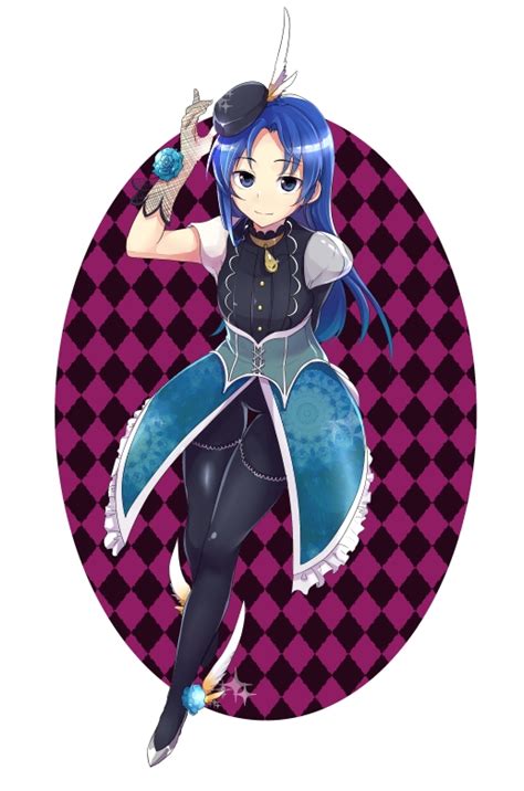 pochi pochi goya kisaragi chihaya idolmaster idolmaster classic black eyes blue hair