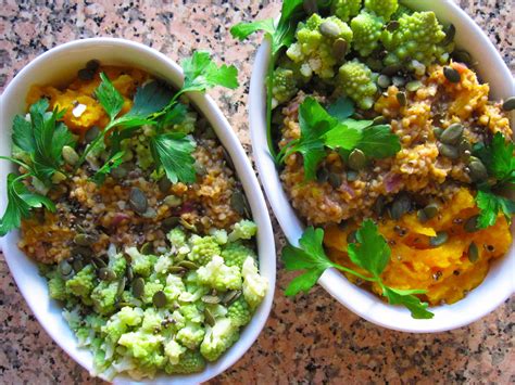 Risotto de sarrasin au romarin butternut et chou romanesco
