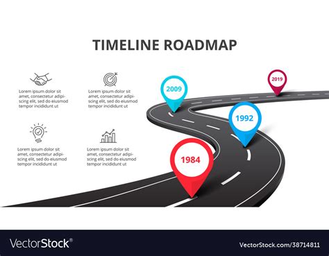 Business Curved Road Map Timeline Infographic Vector Image