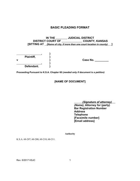 Free Printable Pleading Paper Templates Word Pdf Legal