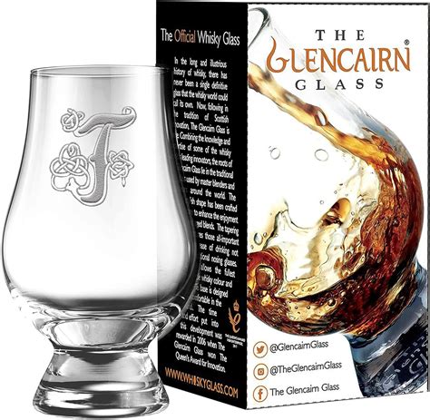 Celtic F Monogram Engraved Glencairn Whisky Glass In T Carton