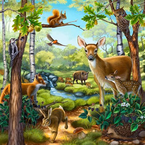 Forest Animals Painting By Anne Wertheim Pixels