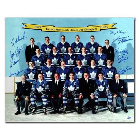 1964 Toronto Maple Leafs Stanley Cup Champions Autographed 16x20 Signed
