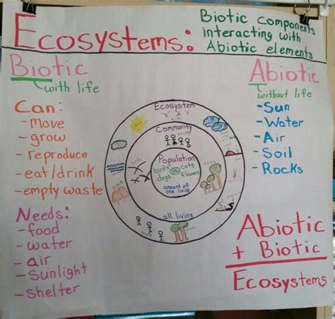 Ecosystems Biotic Vs Abiotic Anchor Chart Science Lessons 4th