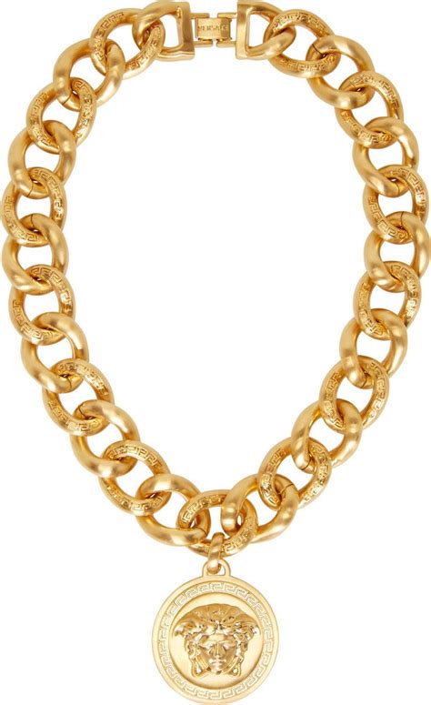 Versace Gold Medusa Pendant Necklace Fancy Jewelry Jewellery Chain