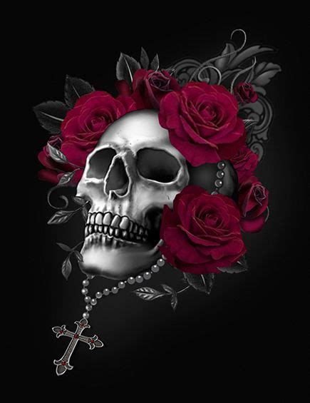 Skull And Roses Skull Rose Tattoos Skull Artwork Skull Wallpaper
