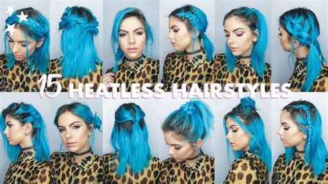 15 Quick And Easy Heatless Hairstyles For Short Hair Youtube