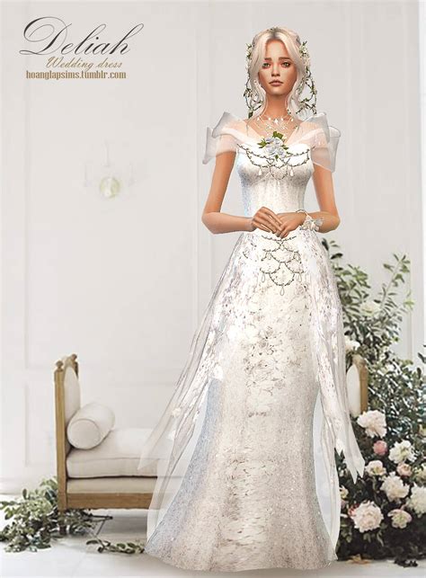 Pin On Sims 4 Cc Diva A Long Gown With Fur In 20 Swatches Joliebean
