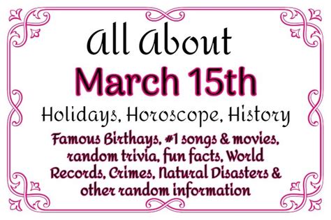 March 15th Holidays Horoscope And History Time For The Holidays