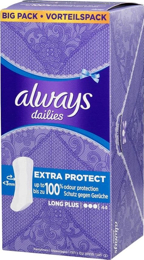Always Dailies Long Plus Extra Protect intimní vložky 44 ks od 79 Kč