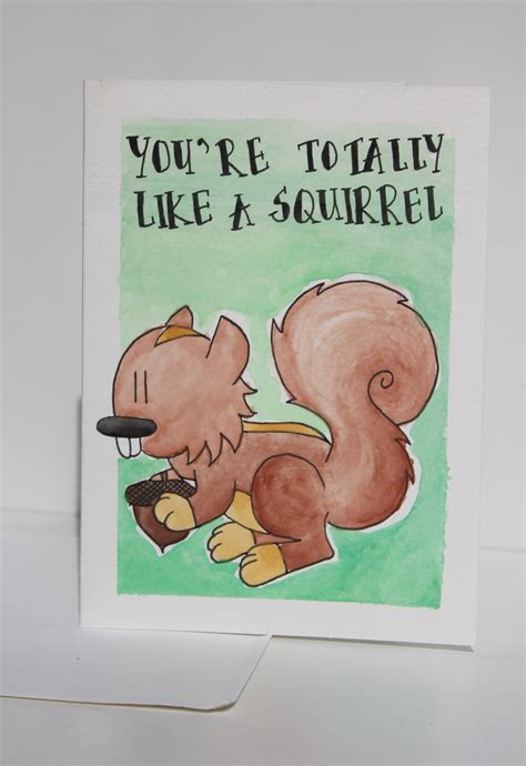 Squirrel Greeting Card Digital Download Greeting Card Etsy
