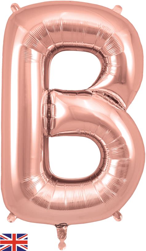 34 Letter B Rose Gold Oaktree Brand Foil Balloon Bargain Balloons