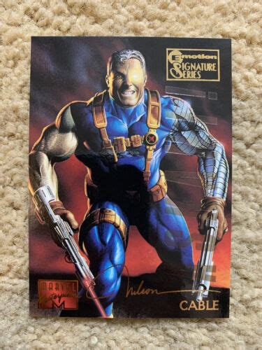 1995 Marvel Masterpieces Cable Emotion Gold Foil Signature Card 14