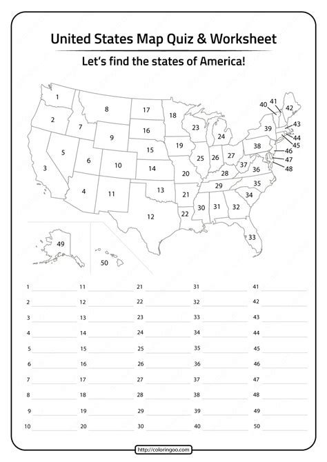 Pixie dust, magic mirrors, and genies are all considered forms of cheating and will disqualify your score on this test! Free Printable United States Map Quiz and Worksheet | Map ...