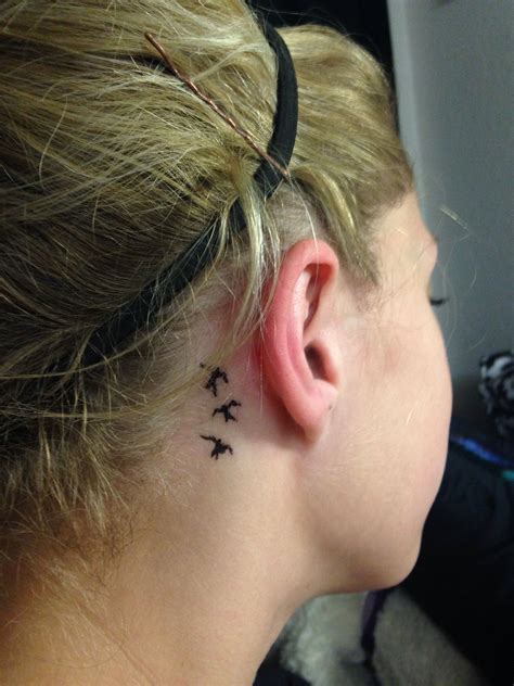 Some people prefer the natural method, which involves an image or word that is meaningful and. Birds behind the ear tattoo | Behind ear tattoos, Back ear ...