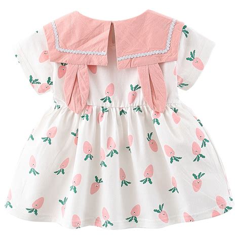 Childrens Clothing Girls Short Sleeved Dress Summer Infant Baby