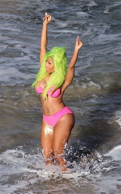 Nicki Minajs Pink Bikini Clad Starship Beach Oahu Hawaii