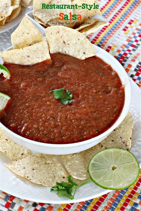 Onion, jalapeno, garlic, sugar, salt, cumin, lime juice, and cilantro in a blender or food processor. Restaurant-Style Salsa - Can't Stay Out of the Kitchen