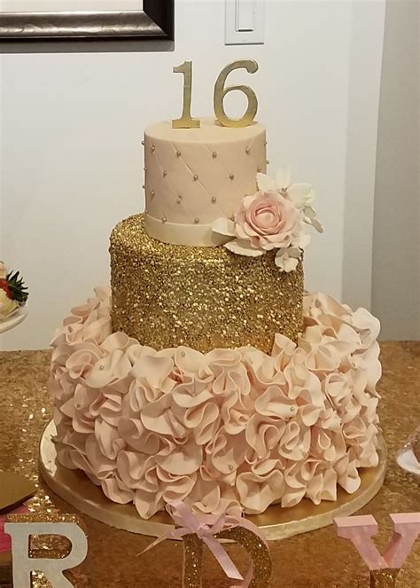 16th Birthday Cakes Rose Gold Bake My Day Happy 16th Birthday To