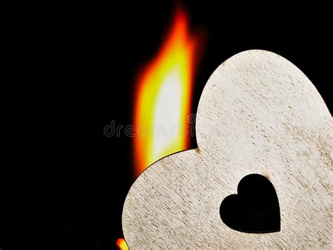 Flaming Heart On A Black Background Stock Image Image Of Fiery