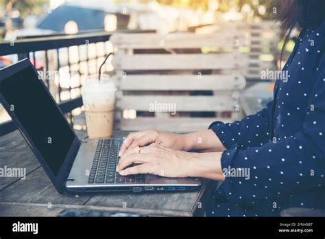 Side view of young smart female using laptop with sunlight. Working