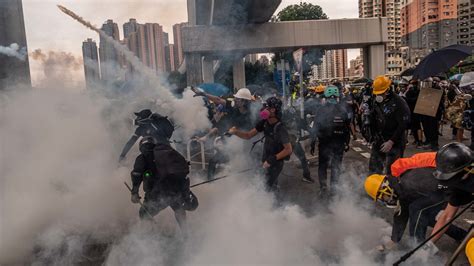 Hong Kong Protests Police Fire Tear Gas As Tens Of Thousands