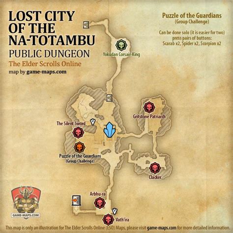 Map Of Lost City Of The Na Totambu Public Dungeon Located In Alik R