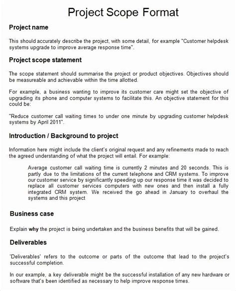 Project Scope Statement Example Pdf Beautiful Free 7 Sample Project