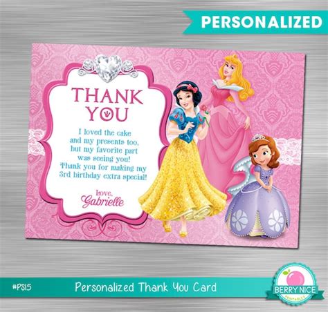 Princess Printable Thank You Cards Free