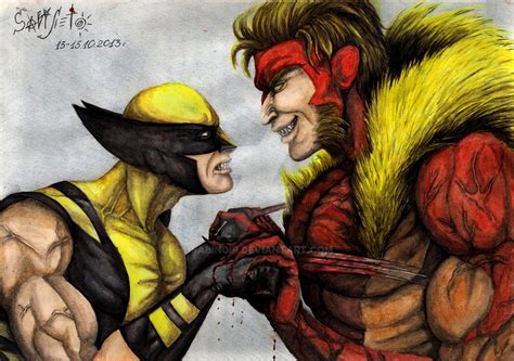Wolverine Vs Sabretooth By Sabinoir On Deviantart