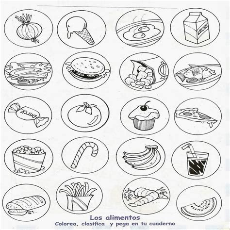 Pinto Dibujos Alimentos Saludables Y Chatarra Para Colorear Sketch
