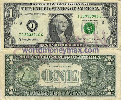 Usa 1 Dollar 1995 Banknote The United States Of America One Dollar