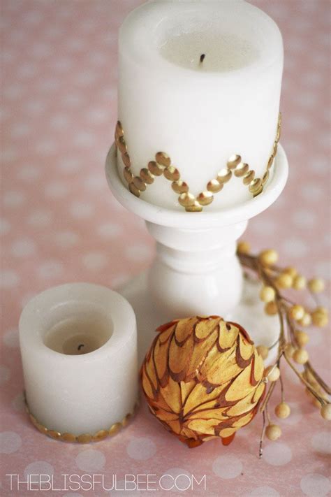 Use Thumbtacks To Add Some Glitz To Any Candle Dollar Store Decor