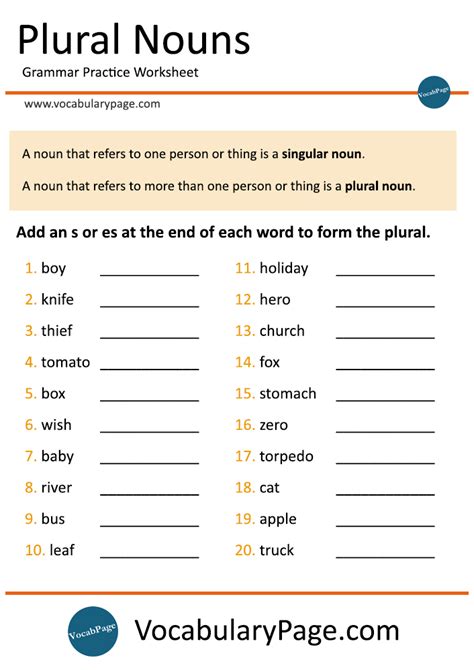 3rd Grade Regular Plural Nouns Worksheet Kidsworksheetfun Plural