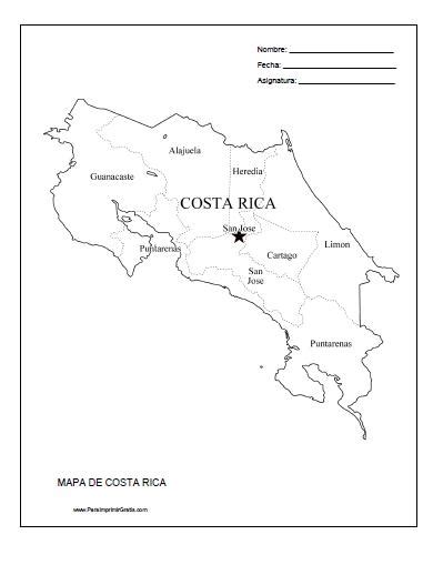 Mapa De Costa Rica Para Colorear Colorea Tus Dibujos Kulturaupice