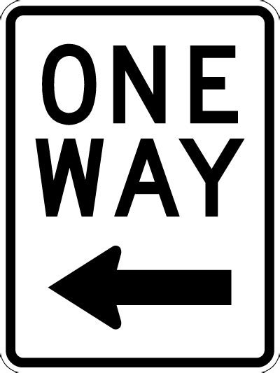 Parking And Traffic Control Sign One Way With Left Arrow