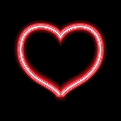 Glowing Neon Heart Design For Valentines Day Vector Free Download