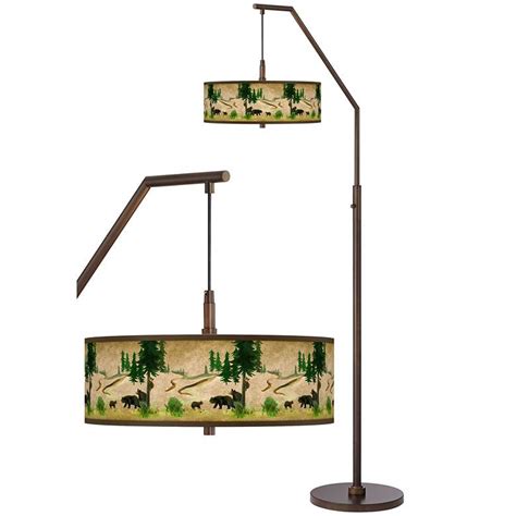 Unlike the slip uno fitter, a threaded uno fitter holds the shade in place without a bulb. Bear Lodge Bronze Downbridge Arc Floor Lamp - #79H95 | Lamps Plus