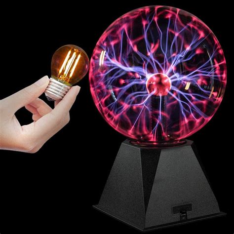 Buy Katzco Red Plasma Ball With Scientific Lightning Charged Bulb 2