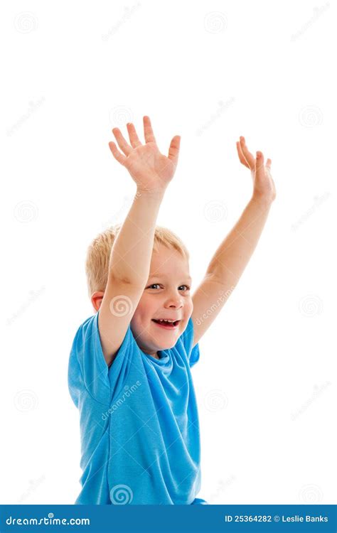 Child Raising Hands Stock Photo Image Of Eyes Expression 25364282