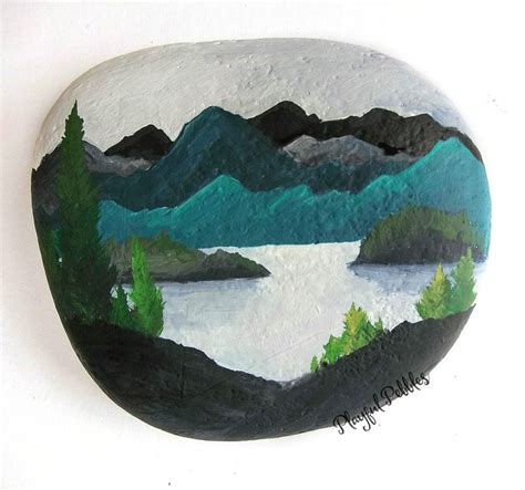 Painted Stone Mountains Nature Forest Pacific Northwest Painting Rock
