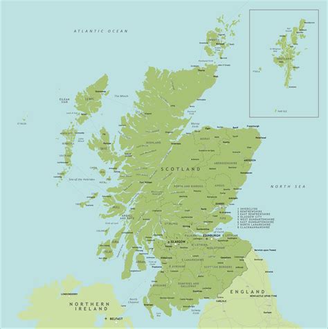 Edinburgh is een prachtige stad met een unieke sfeer. Political map of Scotland - royalty free editable vector ...