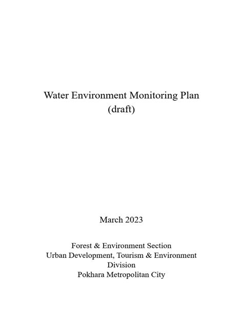 Draft Water Environment Monitoring Plan 20230322 Pdf