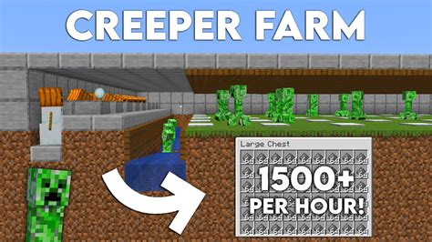 Minecraft Creeper Farm Easy 1500 Gunpowder Farm Creepergg