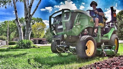 John Deere 1025r Mowing Youtube