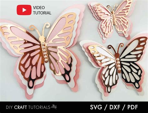 Butterfly SVG 3D Butterfly svg Butterfly template | Etsy Butterfly Clip
