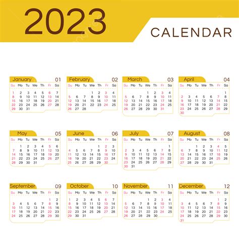 Gambar Kalender 2023 Berwarna Hijau Tahun Baru 2023 Kalender Png Dan