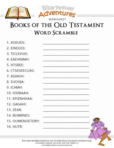 Free Biblical Worksheets For Adults